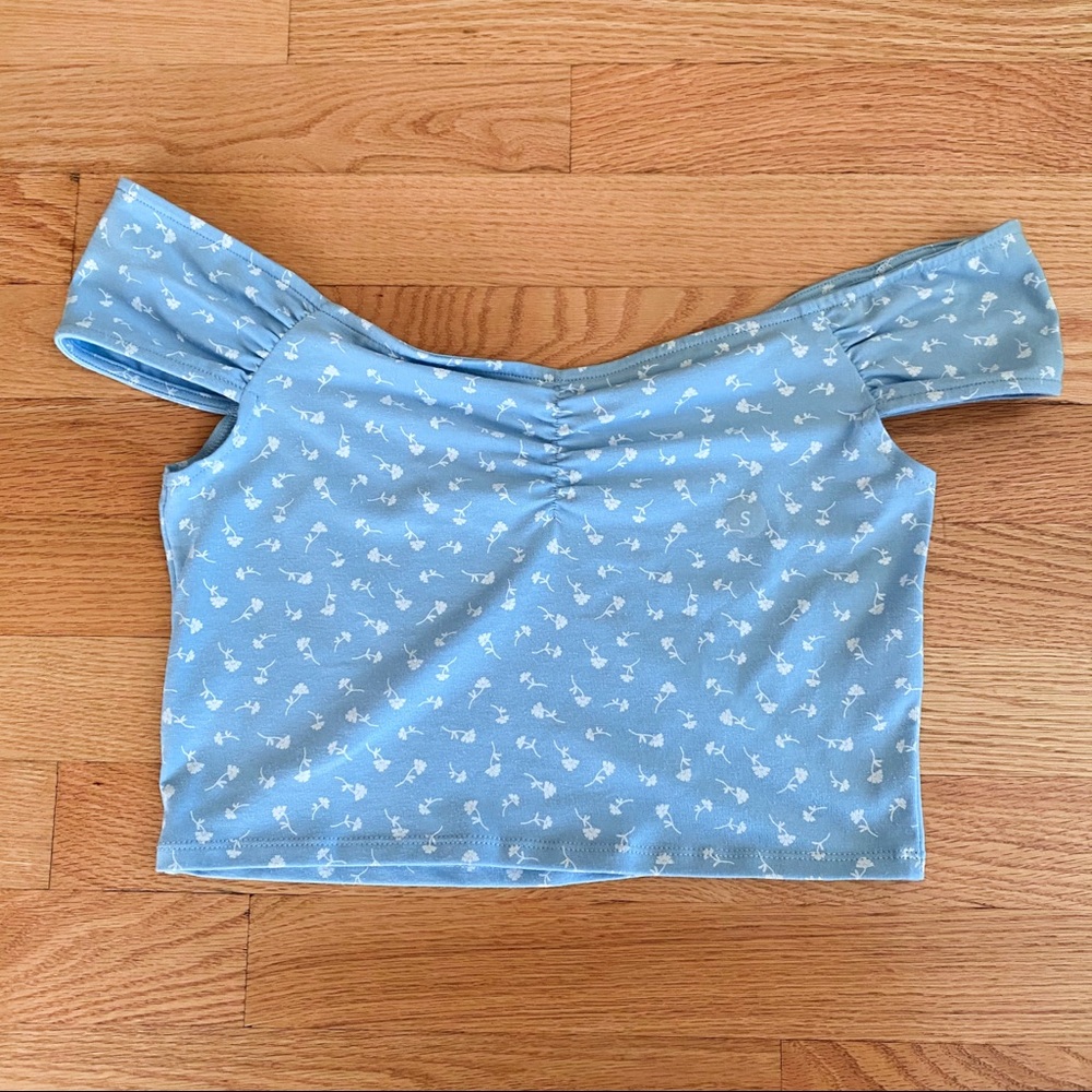 Across the shoulder crop top